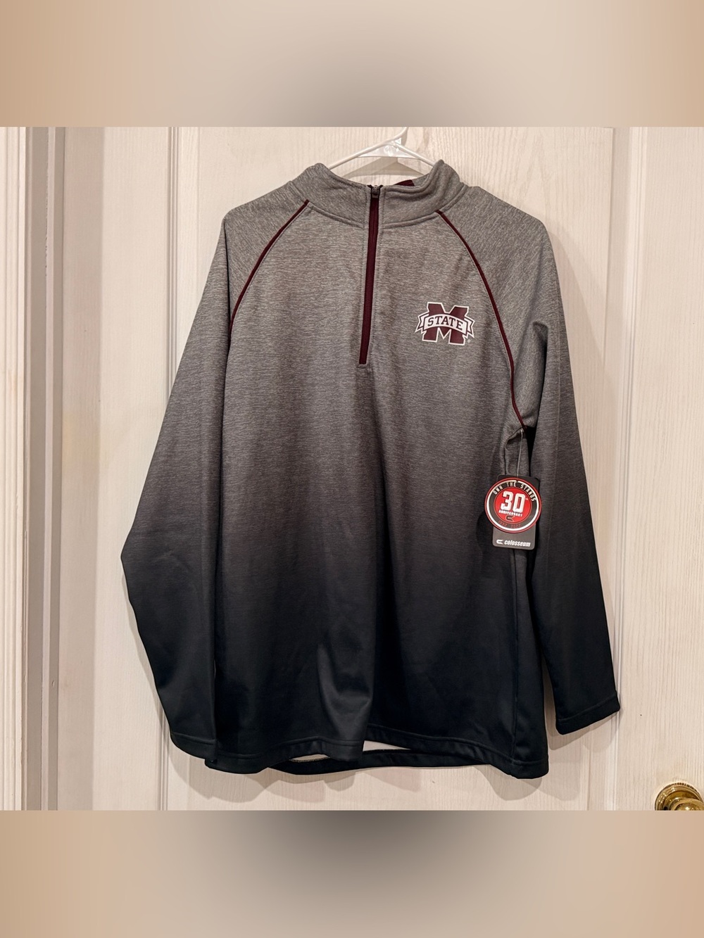 NWT Mississippi State Maroon & Gray Ombre Quarter-Zip Performance Shirt